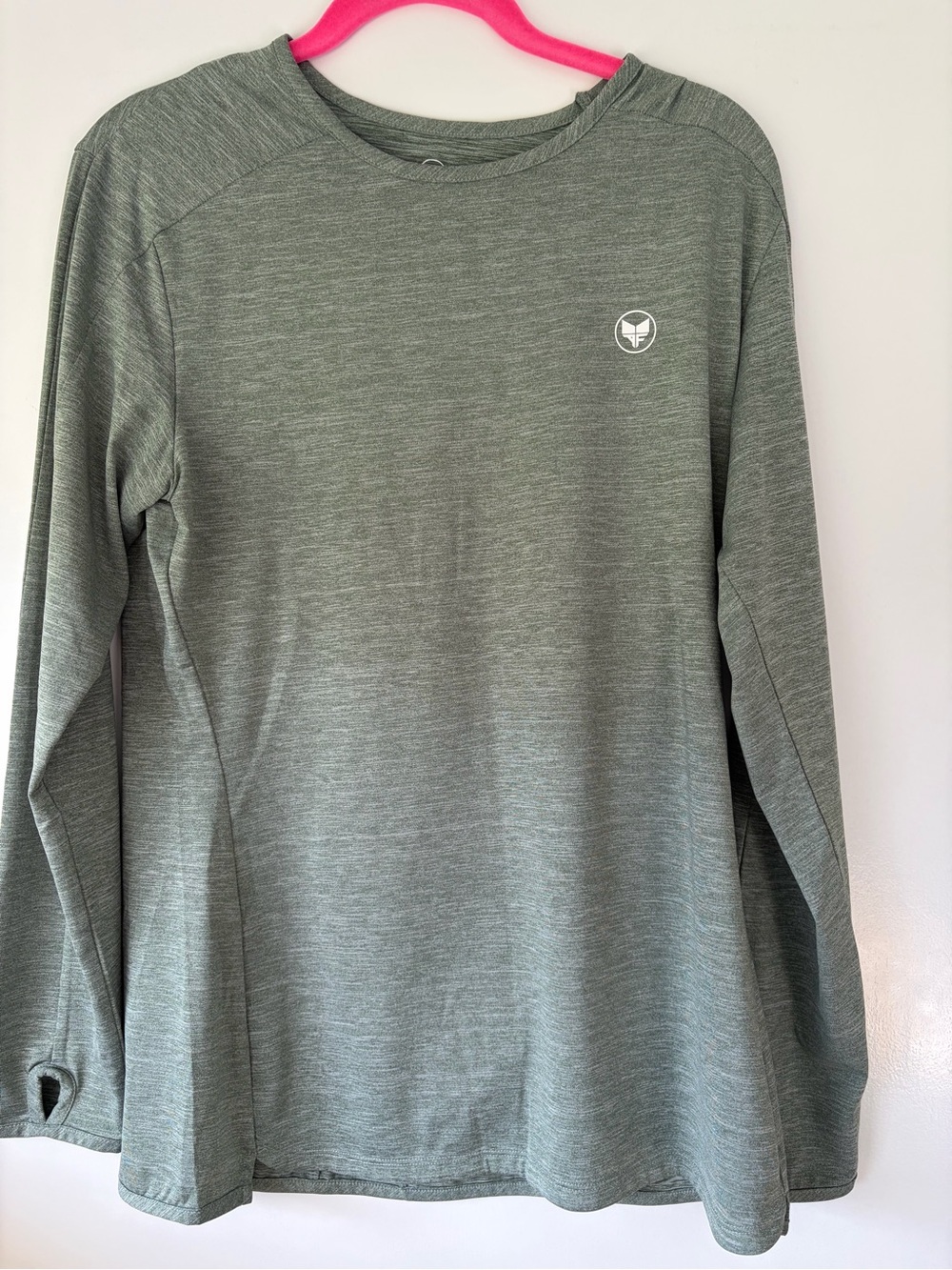 Alpha Forward AFWD Heather Green Performance Long Sleeve Training Tee - Size